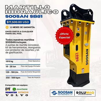 construccion e industrial - Martillo Hidráulico SOOSAN SB81