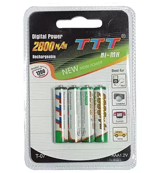 otros electronicos - Paquete de 4 Pilas Triple A Recargables 4 Unidades