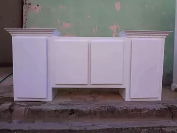 cocina - Gabinete con espacio para extractor de grasa blanco 