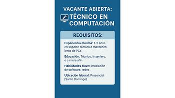 empleos disponibles - Vacante técnico en Computación
