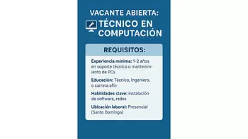 servicios profesionales - Vacante técnico en Computación