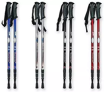 deportes - Par de bastones de senderismo antishock Nordic Walking telescópicos ajustable 