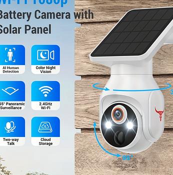 camaras y audio - 🔐 Cámara de Seguridad 1080p Solar Inalámbrica 