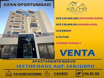 apartamentos -  VENTA APARTAMENTO, 6TO PISO ASCENSOR, SECTOR OASIS, PROX AUTOPISTA SAN ISIDRO