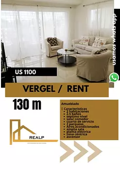 apartamentos - Apartamento amueblado vergel 3hab