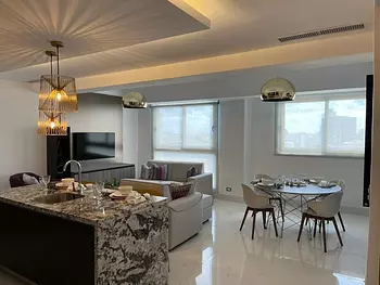 apartamentos - Apartamento amueblado alquiler, piscina, jardín privado, cocina americana, Gim