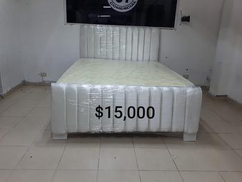 muebles y colchones - Cama color Blanco con Colchon Incluido