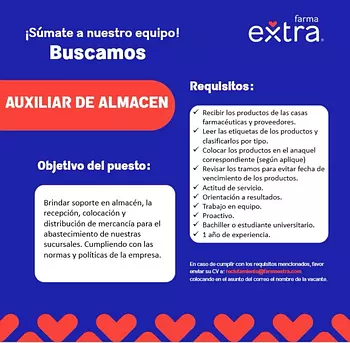 empleos disponibles - Auxiliar de Almacen