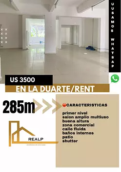 oficinas y locales comerciales - Local en la Duarte Primer nivel