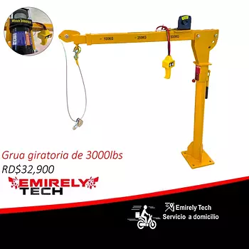 equipos profesionales - Grua montacargas electrica giratoria de 3000lbs