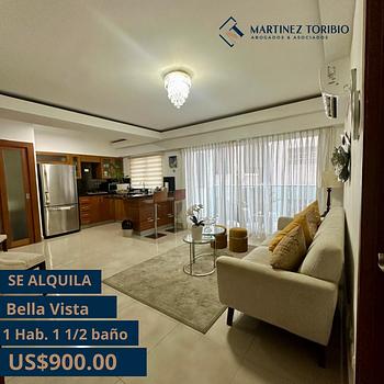 apartamentos - Se Alquila apartamento amueblado en Bella vista 