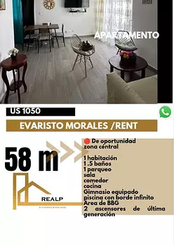 apartamentos - Hermoso apartamento de 1 habitación