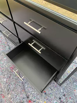 muebles y colchones - Cajonera en color negro de seis gavetas moderno 