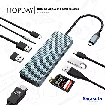 accesorios para electronica - HopDay Hub USB-C 10 en 1