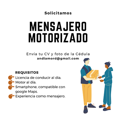 Corotos BUSCAMOS MENSAJERO MOTORIZADO