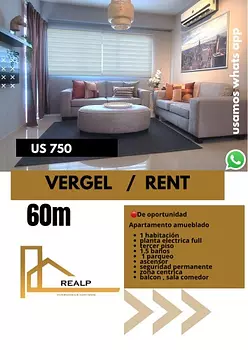 apartamentos - Apartamento vergel amoblado