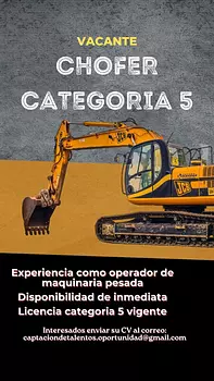 empleos disponibles - Chofer Cat 5