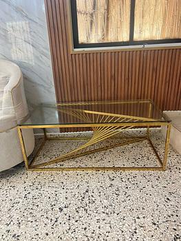 muebles y colchones - Mesa de centro dorada 