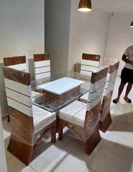 muebles y colchones - Juego de comedor de seis sillas moderno 