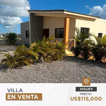 casas vacacionales y villas - VILLA EN VENTA 2 HABITACIONES -HIGUEY.