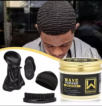 salud y belleza - kit de pomada wave 360 stile completo para las ondas del cabello 