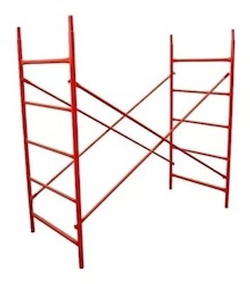 Corotos | Andamios rojos con ruedas y plataformas