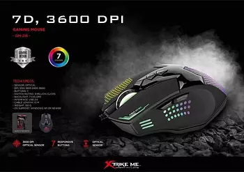 computadoras y laptops - MOUSE GAMING 6400DPI  PARA GRANDES JUGADORES XTRIKE ME