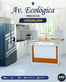 casas vacacionales y villas - 🏡Casa Amueblada con Patio y Picuzzi – Av. Ecológica | US$255,000✅