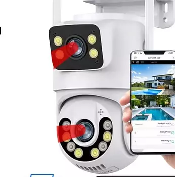 camaras y audio - Cámara de Seguridad Doble Lente Wifi Full HD 2MP