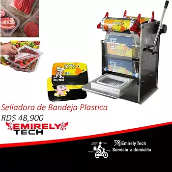 equipos profesionales - Selladora empacadora empaquetadora embasadora de bandeja plastica para alimentos