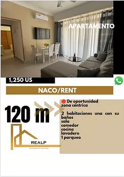 apartamentos - Hermoso apartamento de 2 habitaciones