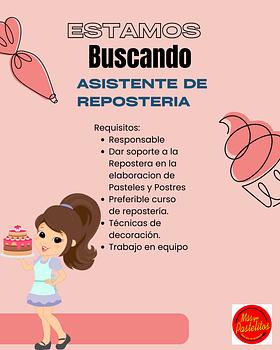 empleos disponibles - Auxiliar de Reposteria