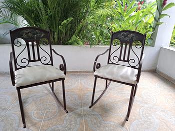 muebles y colchones - Juego de muebles, en vinil, Sofás 3 y 2 mecedoras