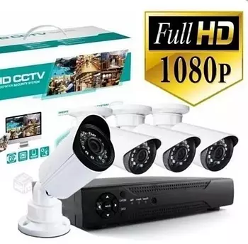 camaras y audio - 4CH Kit de Camaras de Seguridad 1080P HD