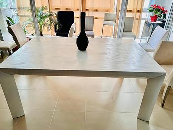 muebles y colchones - MESA BLANCA MADERA COMEDOR