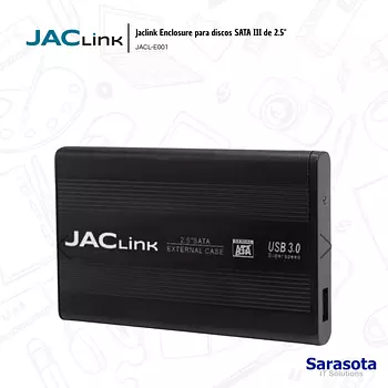 accesorios para electronica -  Jacliknk Enclosure para SSD o HDD de 2.5" USB 3.0