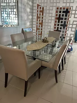 muebles y colchones - juego de comedor en caoba incluye las 6 sillas