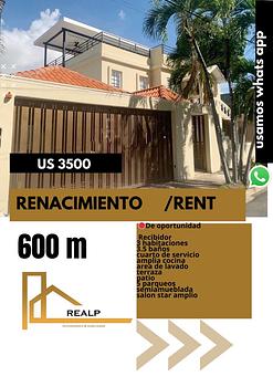 casas - Casa en alquiler renacimiento 