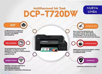 impresoras y scanners - MULTIFUNCIONAL  BROTHER BOTELLA DE TINTA DE FABRICA,COPIA SCANER,IMPRESORA,WI-FI