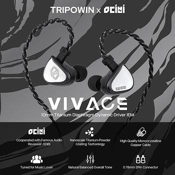 camaras y audio - Tripowin Vivace auriculares IEM Titanium 10mm DD 