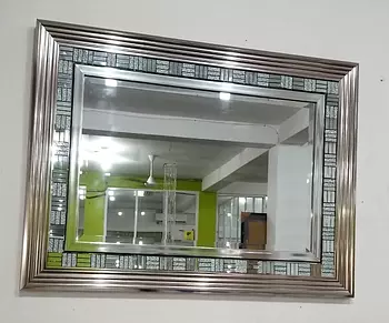 decoración y accesorios - Espejo cuadrado plateado moderno 