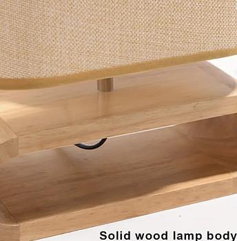 decoración y accesorios - 2 Lámpara de mesa geométrica moderna con base de madera