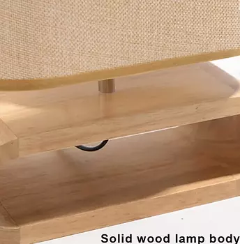 decoración y accesorios - 2 Lámpara de mesa geométrica moderna con base de madera