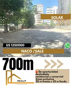 solares y terrenos - Solar en Ens Naco en zona exclusiva