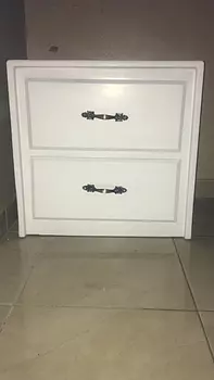 muebles y colchones - Mesa de noche color blanco 