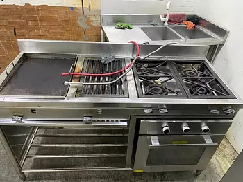 equipos profesionales - Cocina industrial: Estufa, horno y plancha