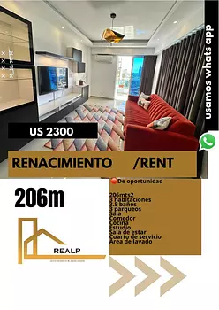 apartamentos - Apto amoblado renacimiento 