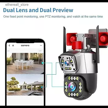 camaras y audio - CAMARA WIFI DE EXTERIOR TIPO DOMO 360° CON ALARMA 