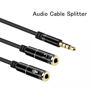 accesorios para electronica - Adaptador divisor de audio audífono y micrófono con conector 3.5mm