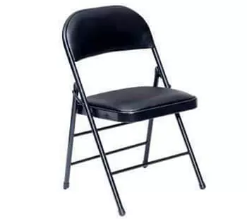 muebles y colchones - SILLA PLEGABLE METAL NEGRA ACORCHADA. REF. 11652